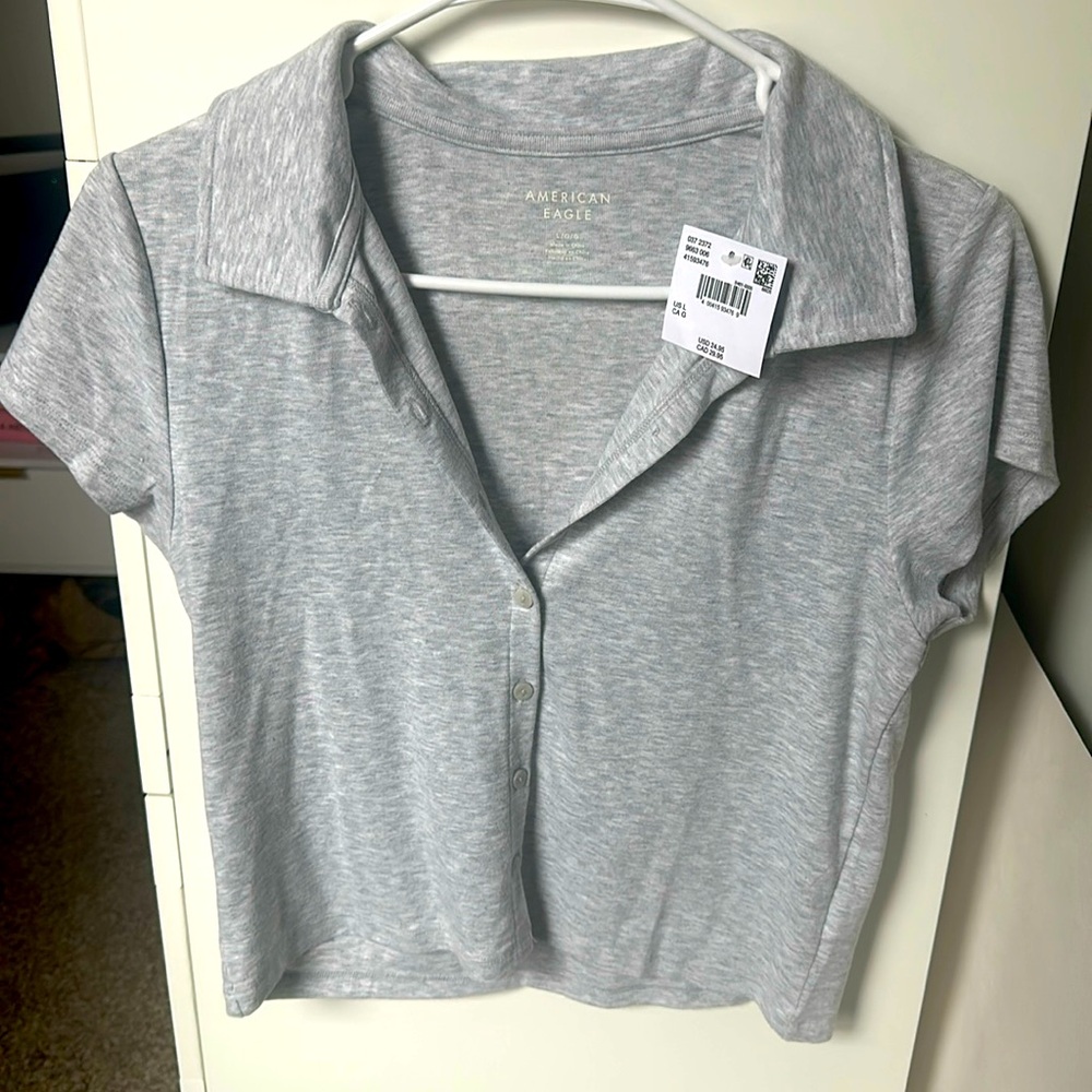 American Eagle button up top